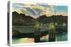 Hoover Dam, Nevada, Sunset Scene at the Dam-Lantern Press-Stretched Canvas