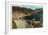 Hoover Dam, Nevada, View of the Dam, Lake Mead in Black Canyon-Lantern Press-Framed Art Print