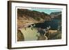 Hoover Dam, Nevada, View of the Dam, Lake Mead in Black Canyon-Lantern Press-Framed Art Print