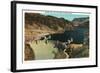 Hoover Dam, Nevada, View of the Dam, Lake Mead in Black Canyon-Lantern Press-Framed Art Print