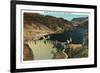 Hoover Dam, Nevada, View of the Dam, Lake Mead in Black Canyon-Lantern Press-Framed Art Print