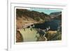 Hoover Dam, Nevada, View of the Dam, Lake Mead in Black Canyon-Lantern Press-Framed Premium Giclee Print