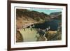 Hoover Dam, Nevada, View of the Dam, Lake Mead in Black Canyon-Lantern Press-Framed Premium Giclee Print