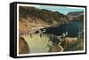 Hoover Dam, Nevada, View of the Dam, Lake Mead in Black Canyon-Lantern Press-Framed Stretched Canvas