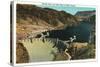Hoover Dam, Nevada, View of the Dam, Lake Mead in Black Canyon-Lantern Press-Stretched Canvas