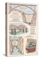 Hoover Dam - Technical Poster-Lantern Press-Stretched Canvas