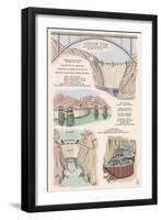 Hoover Dam - Technical Poster-Lantern Press-Framed Art Print