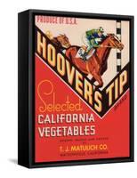 Hoover's Tip Vegetable Label - Watsonville, CA-Lantern Press-Framed Stretched Canvas