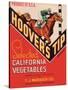 Hoover's Tip Vegetable Label - Watsonville, CA-Lantern Press-Stretched Canvas