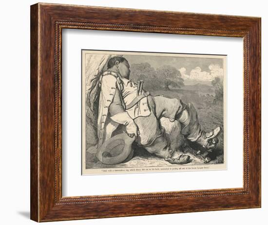 Hop O' My Thumb Succeeds in Pulling off One of the Giant Ogre's Seven League Boots-Gustave Dor?-Framed Art Print