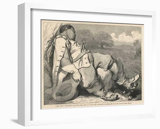 Hop O' My Thumb Succeeds in Pulling off One of the Giant Ogre's Seven League Boots-Gustave Dor?-Framed Art Print