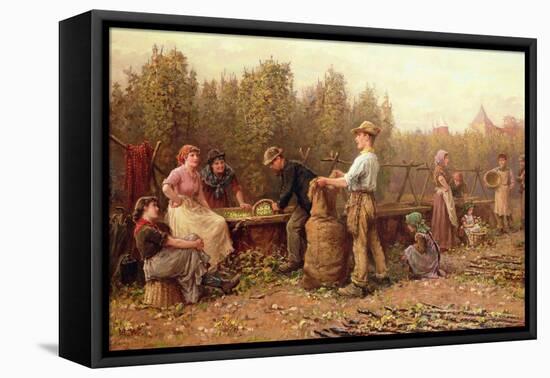 Hop Pickers, Late 19Th or Early 20Th Century-Arthur Verey-Framed Stretched Canvas