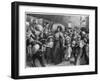 Hop-Pickers Leaving London Bridge at Midnight, 1900-null-Framed Giclee Print