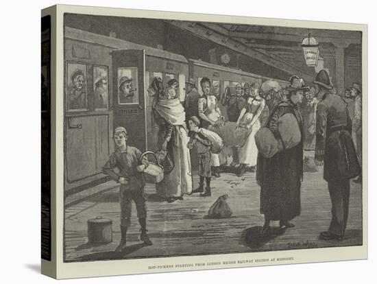 Hop-Pickers Starting from London Bridge Railway Station at Midnight-Enoch Ward-Stretched Canvas