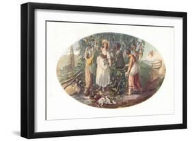 'Hop Picking', late 18th century, (1912)-William Hamilton-Framed Giclee Print