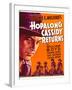 HOPALONG CASSIDY RETURNS, left: William Boyd on window card, 1936-null-Framed Art Print