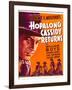 HOPALONG CASSIDY RETURNS, left: William Boyd on window card, 1936-null-Framed Art Print