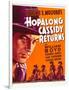 HOPALONG CASSIDY RETURNS, left: William Boyd on window card, 1936-null-Framed Art Print