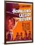 HOPALONG CASSIDY RETURNS, left: William Boyd on window card, 1936-null-Framed Art Print