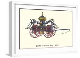 Hope Engine Vintage Fire Wagon-null-Framed Art Print