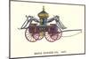 Hope Engine Vintage Fire Wagon-null-Mounted Art Print