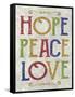 Hope Peace Love-Erin Clark-Framed Stretched Canvas