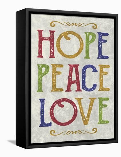 Hope Peace Love-Erin Clark-Framed Stretched Canvas
