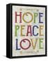 Hope Peace Love-Erin Clark-Framed Stretched Canvas