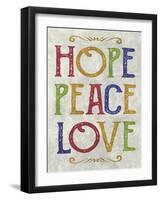 Hope Peace Love-Erin Clark-Framed Giclee Print