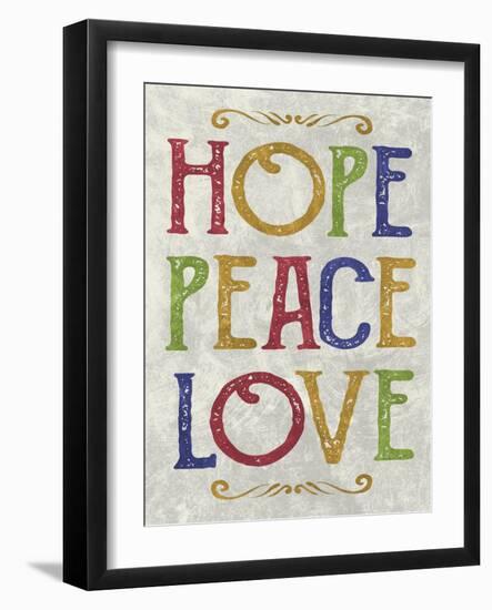 Hope Peace Love-Erin Clark-Framed Giclee Print