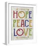 Hope Peace Love-Erin Clark-Framed Giclee Print