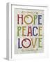 Hope Peace Love-Erin Clark-Framed Giclee Print