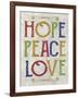 Hope Peace Love-Erin Clark-Framed Giclee Print