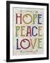 Hope Peace Love-Erin Clark-Framed Giclee Print