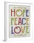 Hope Peace Love-Erin Clark-Framed Giclee Print