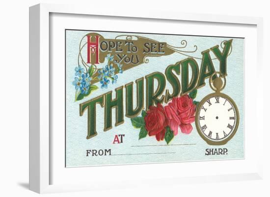 Hope to See You Thursday-null-Framed Art Print