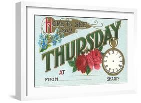 Hope to See You Thursday-null-Framed Art Print