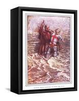 Hopeful Helps Christian to Cross the River-John Byam Liston Shaw-Framed Stretched Canvas