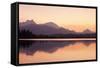 Hopfensee Lake at Sunset, Near Fussen, Allgau, Allgau Alps, Bavaria, Germany, Europe-Markus Lange-Framed Stretched Canvas
