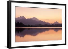 Hopfensee Lake at Sunset, Near Fussen, Allgau, Allgau Alps, Bavaria, Germany, Europe-Markus Lange-Framed Photographic Print