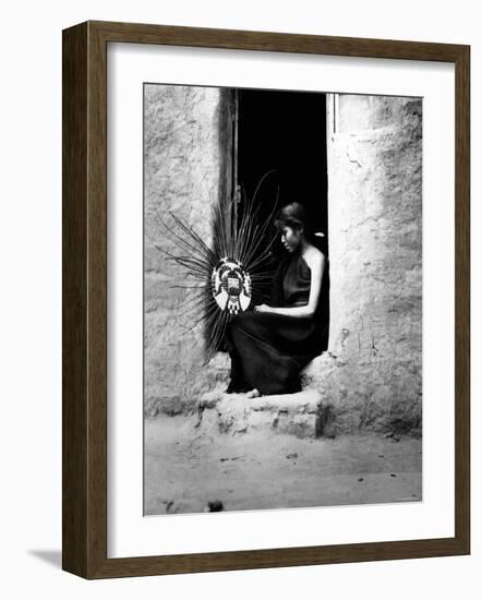 Hopi Basket Weaver-null-Framed Photo