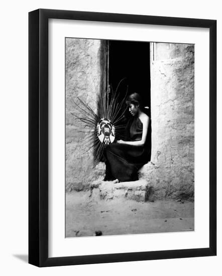 Hopi Basket Weaver-null-Framed Photo