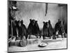 Hopi Grinding Grain, C1906-Edward S^ Curtis-Mounted Photographic Print