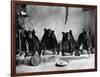 Hopi Grinding Grain, C1906-Edward S^ Curtis-Framed Photographic Print