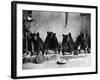 Hopi Grinding Grain, C1906-Edward S^ Curtis-Framed Photographic Print