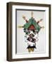 Hopi Kachinas: Small Figure, Kneeling, Wearing Large Headdress-null-Framed Giclee Print