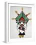 Hopi Kachinas: Small Figure, Kneeling, Wearing Large Headdress-null-Framed Giclee Print