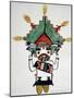 Hopi Kachinas: Small Figure, Kneeling, Wearing Large Headdress-null-Mounted Giclee Print