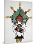 Hopi Kachinas: Small Figure, Kneeling, Wearing Large Headdress-null-Mounted Giclee Print