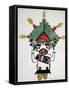 Hopi Kachinas: Small Figure, Kneeling, Wearing Large Headdress-null-Framed Stretched Canvas